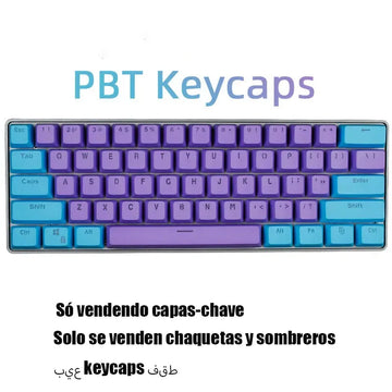 61 Key Set PBT Keycaps Ansi 60% Computer Gamer Mechanical Keyboard Cap Backlight OEM Miami DOLCH GK61 SK61 Anne pro 2 RK61 K617