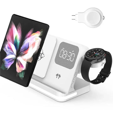 Wireless Charger Stand For iPhone 15 14 Samsung S23 S22 Ultra Fold Z Flip Galaxy Watch Active Buds Fast Charging Station Holder