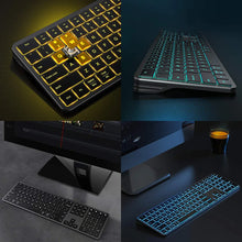 Multi-Device Rechargeable Keyboard Bluetooth Backlit Wireless Keyboard Compatible for Laptop Tablet iPad