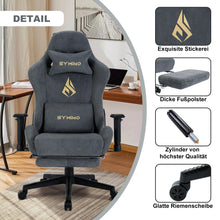 Symino Gaming Chair, Ergonomic Gamer Chair with Footrest, Breathable PC Chair with Adjustable Lumbar Cushion, Headrest Cushion