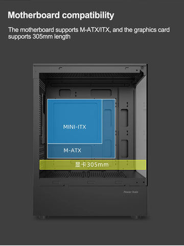 Power Train Illusionary Realm Computer Case M-ATX/ITX Seaview Room Side Transparent Desktop Chassis Support 240 Water Cooler