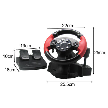 Gaming Racing Steering Wheel for PS4 PS3 PS2  D-INPUT X-INPUT Mode Driving Racing Wheel and Floor Pedals Real Force Feedback