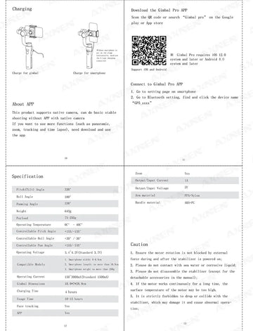 F10 3-Axis Handheld Gimbal Smartphone Stabilizer Cellphone Selfie Stick for Android iPhone Phone Vlog Anti Shake Video Recording