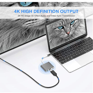 Rankman USB C Hub to 4K HDMI-Compatible Type C VGA USB 3.0 Docking for MacBook iPad Samsung S21 Dex TV Monitor Mouse U Disk