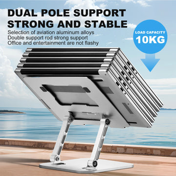 Laptop Stand Foldable Aluminium Alloy Portable Laptop Stand High Quality Computer Stand Suitable for Laptops up to 17.3 Inch