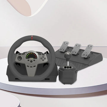 270° Gaming Steering Wheel Simulator Gaming Steering Wheel with Pedal and Shifter PC Steering Wheel for PS3/PS4/Switch/Xbox One