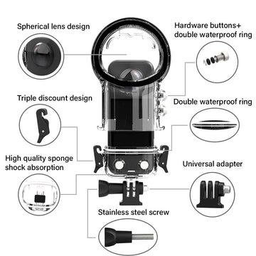 Dive Case For Insta360 X4 Waterproof Case Housing Underwater 40m Protector Invisible 360° Fully Diving Shell Accessories