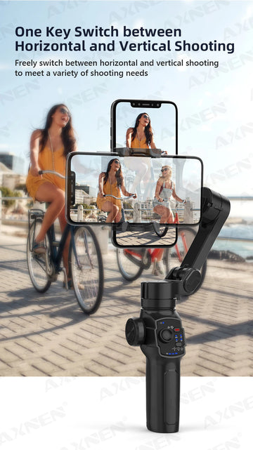 AXNEN HQ4 3-Axis Handheld Gimbal Smartphone Stabilizer Smart Follow Tracking Stable Video Record for iPhone 14 Pro Xiaomi Huawei