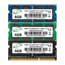 VEHT DDR3 DDR3L 2GB 4GB 8GB SODIMM Memories Ram 8500 10600 12800 204Pin PC3 1.5V PC3L 1.35V 1066 1333 1600Mhz Laptop Memory Ram