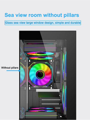 Power Train Illusionary Realm 3 M-ATX Desktop Case Support 350mm GPU 240 Water Cooler Side Transparent Computer Chassis