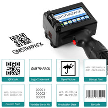 12.7/25.4mm Handheld Inkjet Printer Gun QR Barcode Batch Date Number Logo Expiry Date Coding Machine Non-encrypted 25 Languages