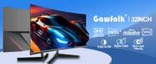 Gawfolk Curved Monitor 32 Zoll 75Hz, 1500R Gaming PC Bildschirm QHD (2560 x 1440p), Rahmenloses Computerbildschirm mit FreeSync