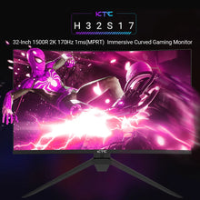 KTC H32S17 32 inch 1500R Curved Gaming Monitor 2560x1440 QHD 170Hz 16:9 ELED 99% sRGB HDR10 1ms MPRT Response Time Low-blue