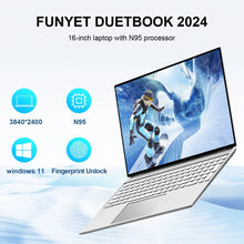 2024 New 16" Inch 4K Laptop, 120 Hz ultra-clear screen, Windows 11 Pro Portable PC Gaming notebooks 32GB 2TB fingerprint unlock