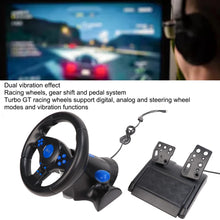 Game Racing Wheel Gaming Steering Wheel 180 Degree Rotation Multifunctional 3 in 1 Game Racing Wheel with Pedals for PC