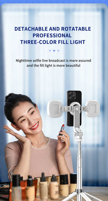 P135MAX Magnetic Selfie Stick Tripod with Wireless Remote Extendable Cell Phone Tripod Stand Compatible with MagSafe IPhone