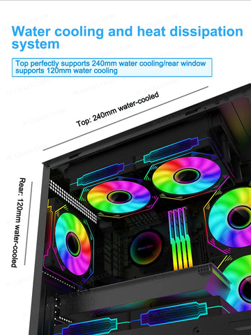 Power Train Illusionary Realm 3 M-ATX Desktop Case Support 350mm GPU 240 Water Cooler Side Transparent Computer Chassis