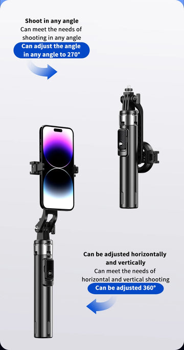 DIXSG Magnetic Selfie Stick Tripod with Bluetooth Remote Control Extendable Phone Stand Magnetic Tripod for Video Recording