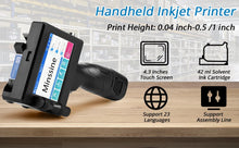 Handheld Inkjet Printer 12.7/25.4mm for QR Barcode Batch Date Number Logo Expiry Date Coding Machine 25 Languages Non-encrypted