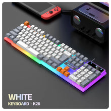 Clavier et clavier simples souris RAIKU T26 clavier lumineux à trois tons souris filaire mécanique tactile souris de jeu ensemble de clavier