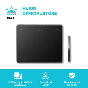 HUION HS64 Graphics Drawing Digital Tablets OTG Function Signature Pen Tablet with Battery-Free Stylus for Android Windows macOS