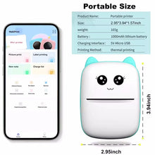 Portable thermal printer mini cat print photo pocket thermal label printer 58mm printing wireless Bluetooth Android iOS printers