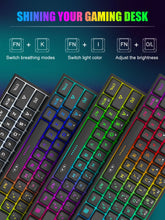 MageGee Mini 60% Gaming Keyboard, RGB Backlit 61 Key Ultra-Compact Keyboard, TS91 Ergonomic Waterproof Mechanical Feeling Office
