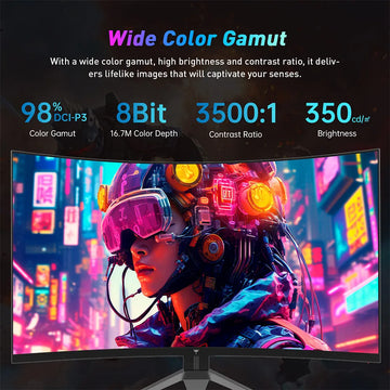 KTC H32S17F 32 inch Curved Gaming Monitor 1920*1080 HVA Panel 240Hz Refresh Rate 125% sRGB, 3500:1 Contrast Ratio, Adaptive Sync