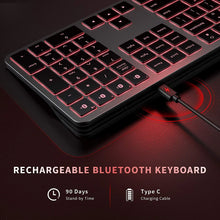 Jomaa Backlit Bluetooth Keyboard for Win & Mac, Multi-Device Slim Rechargeable Wireless Keyboard for Laptop Computer