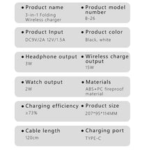 Wireless Charger Stand For iPhone 15 14 Samsung S23 S22 Ultra Fold Z Flip Galaxy Watch Active Buds Fast Charging Station Holder