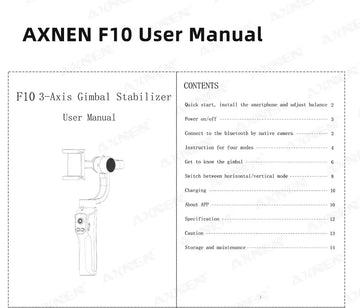 F10 3-Axis Handheld Gimbal Smartphone Stabilizer Cellphone Selfie Stick for Android iPhone Phone Vlog Anti Shake Video Recording