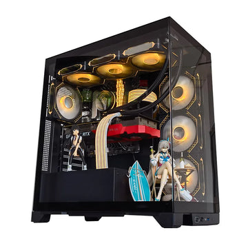 WJCOOLMAN Prism PRO ATX Computer Case Seaview Room PC Case Desktop Glass Transparent Type-C Support 240/280/360 Water Cool 케이스