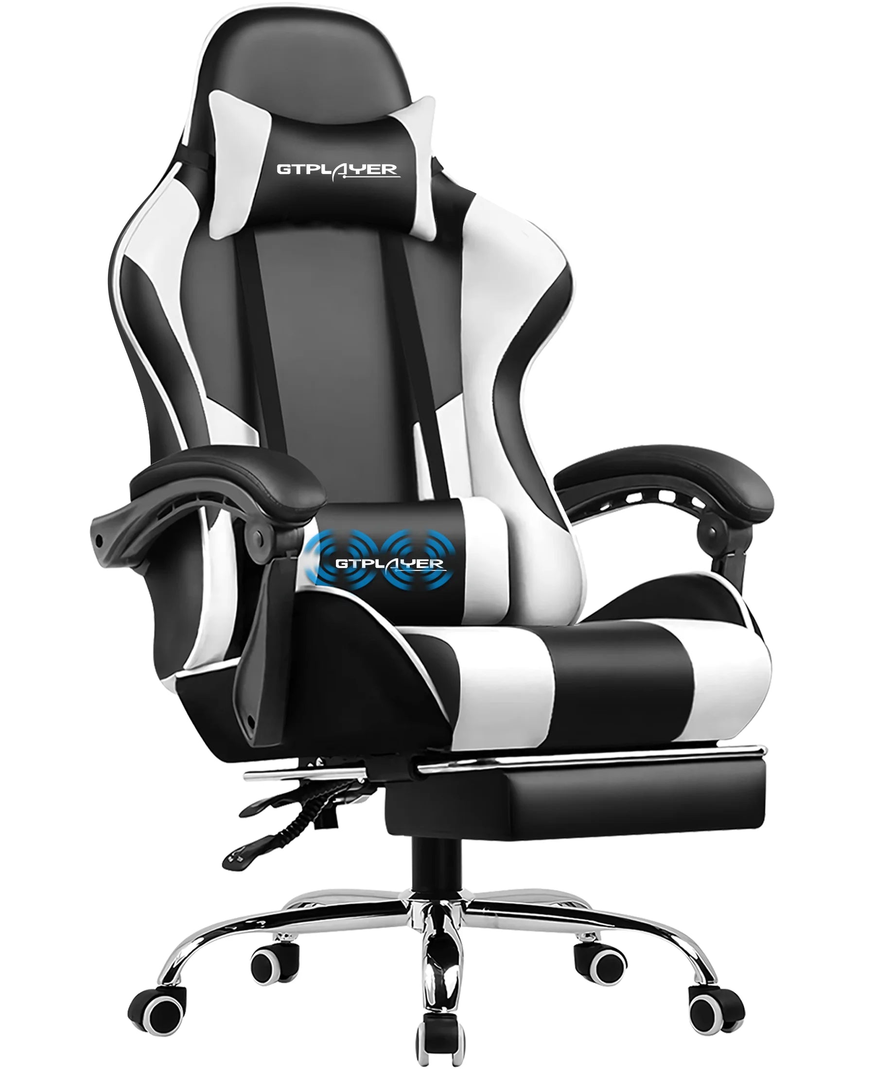 GTPLAYER Gaming Chair — Massage, Footrest, Lumbar Support