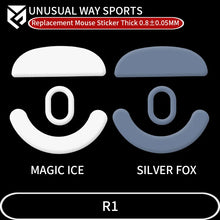 UnusualWaySports Mouse Foot Skates Feet For VXE Dragonfly R1 Glides Curve Edge Magic Ice Silver Fox Version