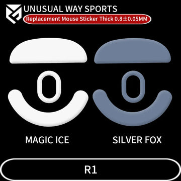 UnusualWaySports Mouse Foot Skates Feet For VXE Dragonfly R1 Glides Curve Edge Magic Ice Silver Fox Version