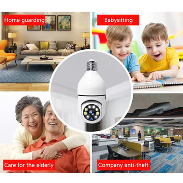 E27 Wifi Bulb Surveillance 360 Camera Night Vision Automatic Human Tracking Home Panoramic Wireless Security Protection Monitor