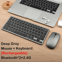 Bluetooth 5.0 & 2.4G Wireless Keyboard and Mouse Combo Mini Multimedia Keyboard Mouse Set For Laptop PC TV iPad Macbook Android