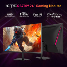 KTC Q24T09 Gaming Monitor, 24-inch 2560*1440 16:9 Fast IPS Screen, 180Hz Refresh Rate, FreeSync & G-Sync, 126% sRGB, HDR Support