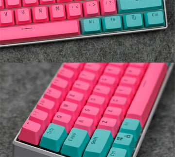 61 Key Set PBT Keycaps Ansi 60% Computer Gamer Mechanical Keyboard Cap Backlight OEM Miami DOLCH GK61 SK61 Anne pro 2 RK61 K617