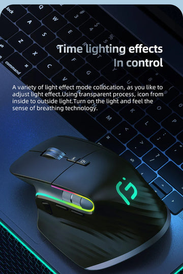 Multi-Device Wireless Mouse Bluetooth 5.0 & 3.0 Mouse 2.4G Wireless Portable Optical Mouse Ergonomic Right Hand Computer Mice