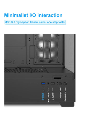 Power Train Illusionary Realm 3 M-ATX Desktop Case Support 350mm GPU 240 Water Cooler Side Transparent Computer Chassis