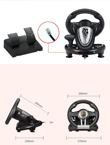 PXN V3II Gaming Steering Wheel Pedal Vibration Racing Game Controller for Xbox One for PC for PS3 PS4 for N-switch