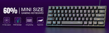 MageGee Mini 60% Gaming Keyboard, RGB Backlit 61 Key Ultra-Compact Keyboard, TS91 Ergonomic Waterproof Mechanical Feeling Office