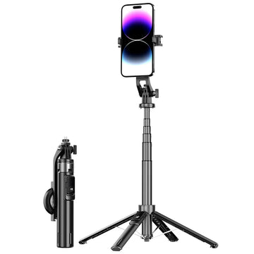 P135MAX Magnetic Selfie Stick Tripod with Wireless Remote Extendable Cell Phone Tripod Stand Compatible with MagSafe IPhone