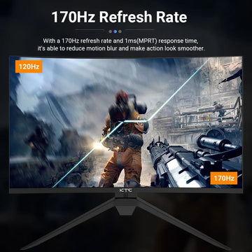 KTC H32S17 32 inch 1500R Curved Gaming Monitor 2560x1440 QHD 170Hz 16:9 ELED 99% sRGB HDR10 1ms MPRT Response Time Low-blue