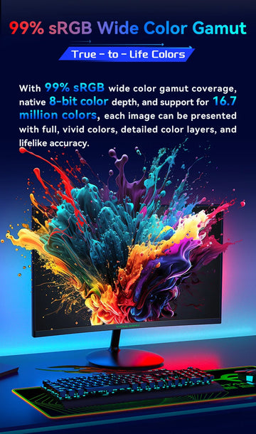 TITAN AMRY 23.6 inch 180Hz 1ms 1500R curved screen gaming esports full HD 1080P compatible 144Hz computer monitor 24A3G