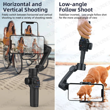 AXNEN HQ4 3-Axis Handheld Gimbal Smartphone Stabilizer Smart Follow Tracking Stable Video Record for iPhone 14 Pro Xiaomi Huawei