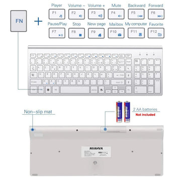 AZERTY French Layout 2.4G Mouse Keyboard Ultra-Slim Wireless Keyboard and Mouse Set Silent Compact for PC Laptop Windows