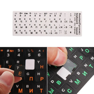 Russian Letters Language Keyboard Sticker Frosted PVC Waterproof Stickers for Notebook Computer Desktop Keyboard Keypad Laptop