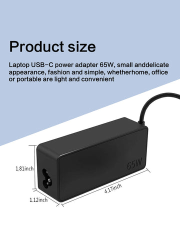 Reletech 65W USB C Laptop Charger Power Adapter for Lenovo ThinkPad,Hp,Chromebook,Yoga,Dell, ASUS,Acer Type C Fast Power Adapter